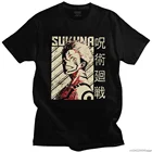 Винтажная Мужская футболка juютсу Kaisen с коротким рукавом, Аниме Манга Рио, Мужская футболка Sukuna, уличная одежда в стиле Харадзюку, футболка в подарок