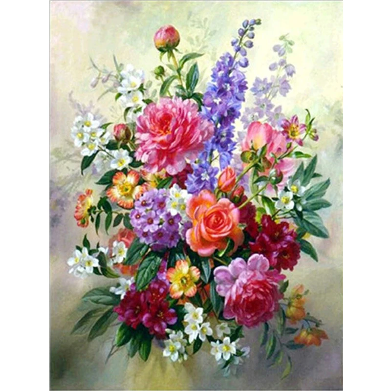 

DIY 5D Diamond Painting Flowers Vase Rose Kit Full Drill Square Embroidery Mosaic Picture of Rhinestones Home Decoration Gift