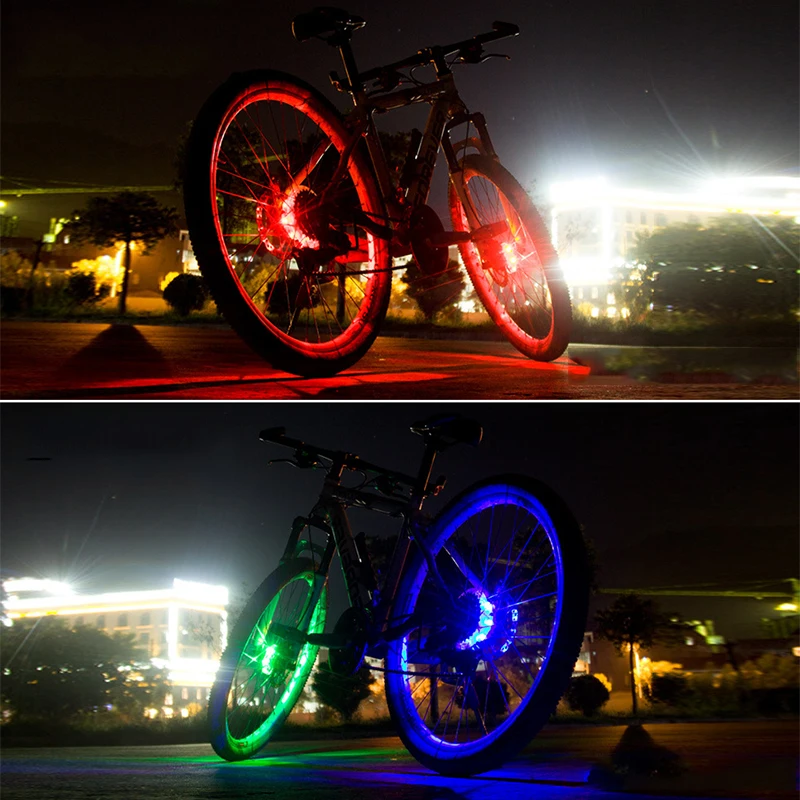 7 Color 21 Modes Colorful LED Bicycle Wheel Light USB Rechargeable Bike Front Tail Hub Spoke Lamp with  Kids Balance Bike Lights images - 6