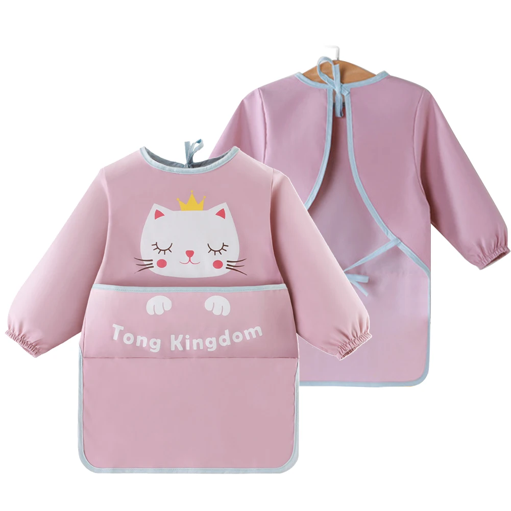 Детский нагрудник фартук водонепроницаемая эластичная манжета на шнуровке для