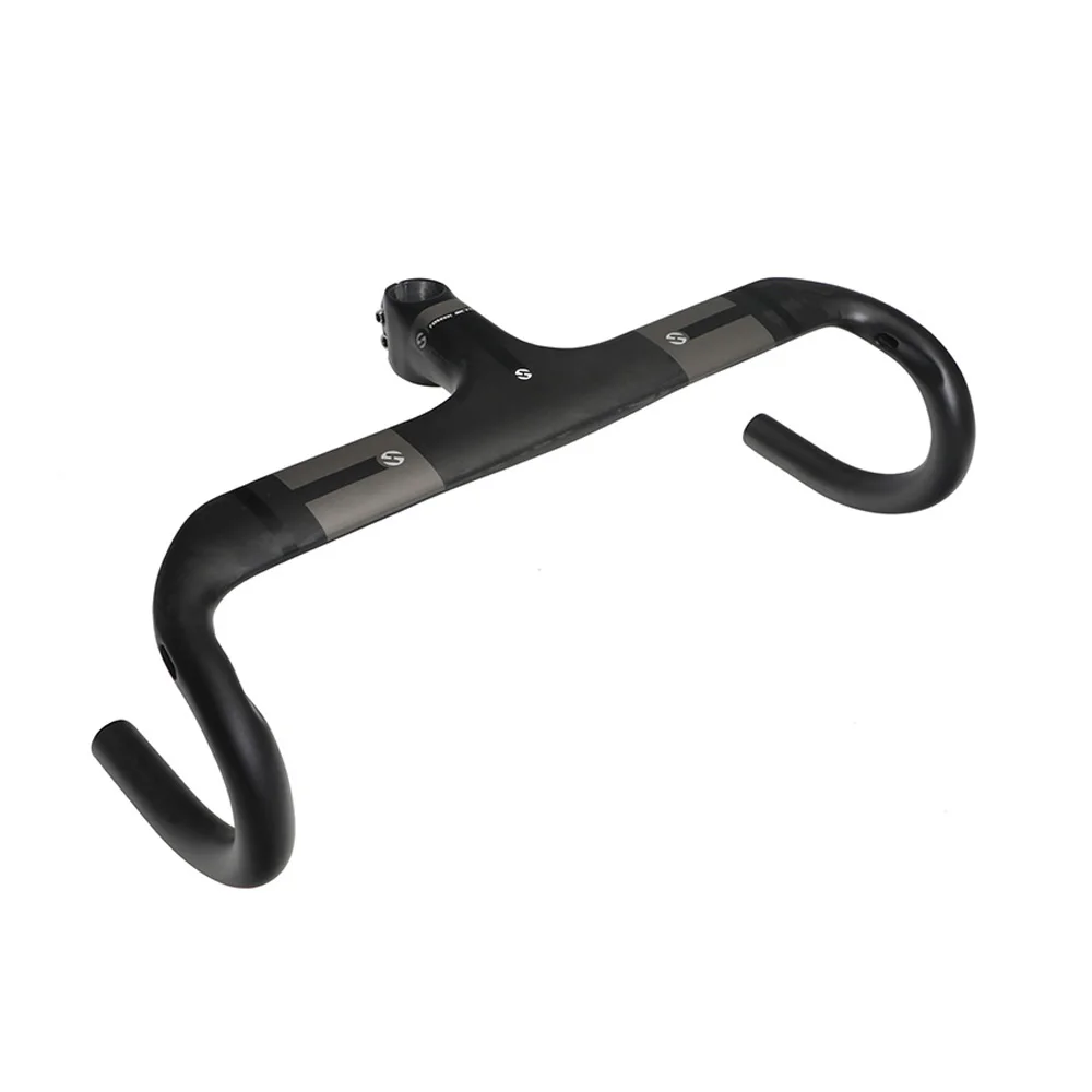 Pаспродажа TOSEEK руль полностью из углеродного волокна, шоссейный велосипед падение бар Сверхлегкий Руль интегрированный гнутый бар 95 мм 125 мм падение 400...