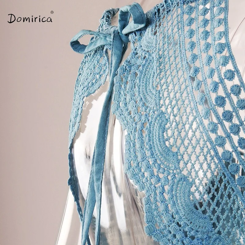 

DOMIRICA Women's Summer Sundresses V-neck Lace Open-back Leaky Mini Dress Women's Waist Large Swing Dress White Dress for Women