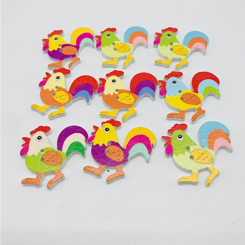 XINDONG мультфильм с цыплёнком Деревянные Кнопки 2 отверстия DIY альбом для вышивки