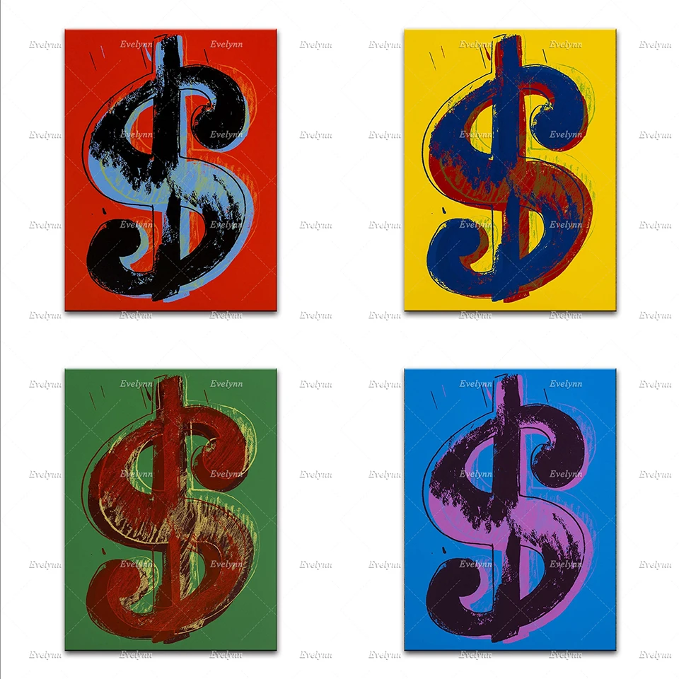 

Pop Art,'Dollar signs',Nordic Retro Posters Minimalism Canvas Painting Wall Art Prints Home Decor Canvas Unique Gift