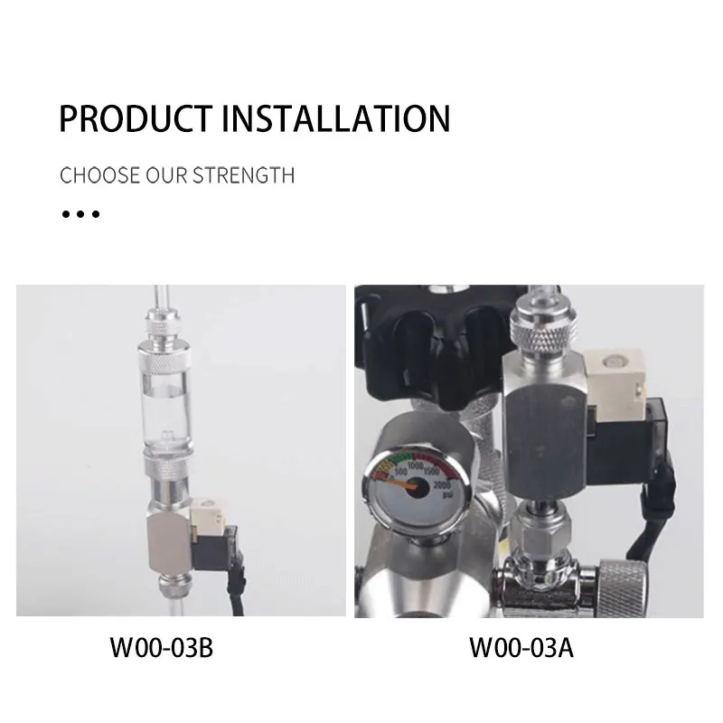 

ZRDR Aquarium New low temperature CO2 solenoid valve single head double head style DC12V (110-240V)W01-03 series