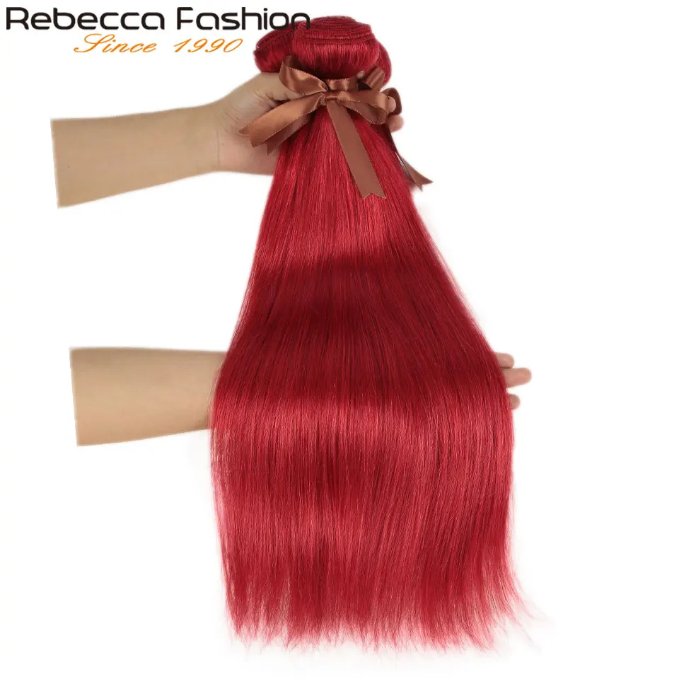 Rebecca красные светлые волосы пряди бразильские прямые 8-28 дюймов Remy 3/4 100%