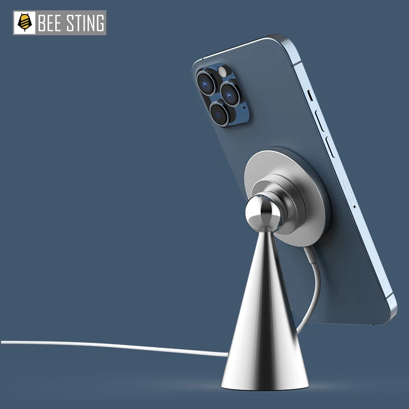 

Магнитный держатель для телефона Magsafes, 15 Вт, быстрая Беспроводная зарядка, настольная подставка для iPhone 12 Pro Max, магнитный мини-кронштейн для ...