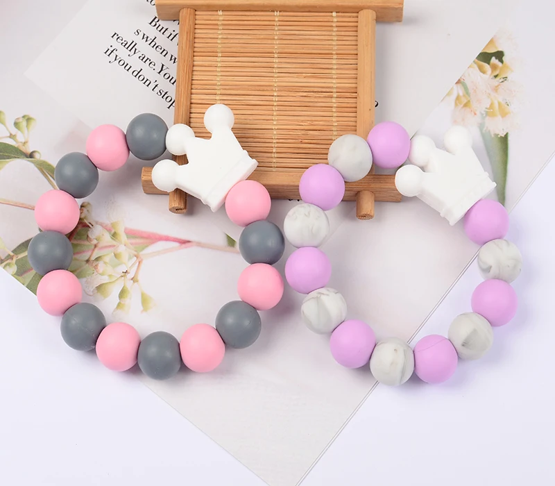 Bbay-mordedor de silicona para dentici&oacute;n, sonajeros de madera, pulseras de mordedor para beb&eacute;, juguetes de lactancia, regalo para beb&eacute;, pulseras de lactancia, novedad de 2020-3
