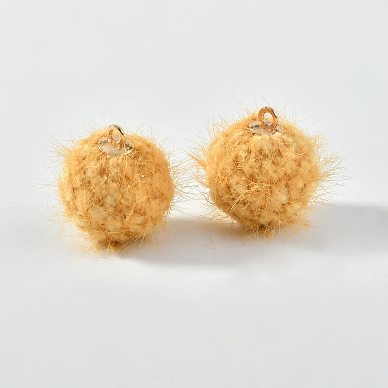 Осень и зима Ананасовый Узор норка как плед мяч плоский низ Кнопка DIY серьги