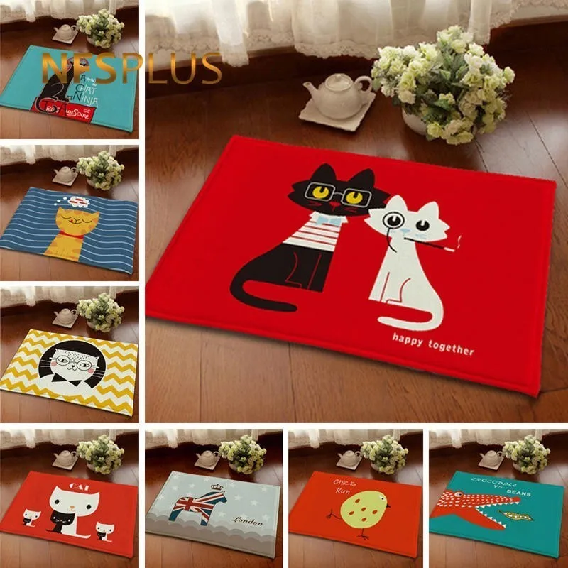 Фланелевая ткань напольный коврик мультяшный дизайн замша ПВХ в горошек