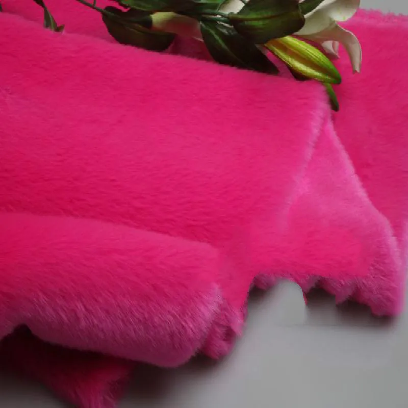 Розовая утолщенная ткань из искусственного кроличьего меха для шитья 2020