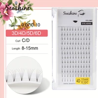 seashine volume 3d 4d 5d 6d eyelashes short stem pre made fans silk soft lash extension false mink individual lashes