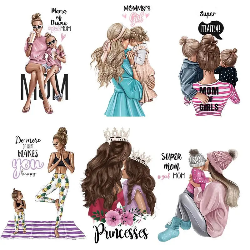 Термонаклейки на одежду для мамы и ребенка наклейки футболку толстовки