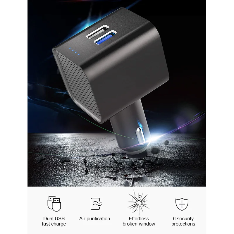 

Car Air Purifier Vehicle Air Freshener Ionizer Negative Ion Ozone Freshener Ozonizer Odor Eliminator Usb For Car Fast Charging