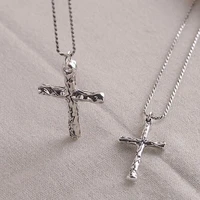 925 sterling silver simple cross pendant for men and women couples viking christian jewelry