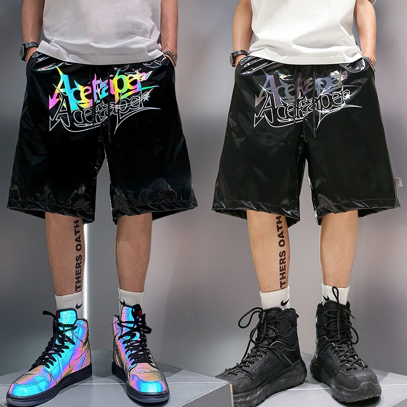 

Summer Plus Size Fashion Hip Hop Reflective Letters Casual Sports Shorts Men Clothing Streetwear Running Basketball Sweatpants