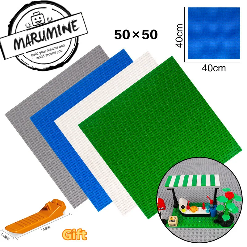MARUMINE, 50x50 точек, опорная пластина, блоки, игрушки, сделай сам, классический блок, базовая пластина, Обучающие кубики, набор для мальчиков и девочек