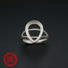 Груша ободок параметры заготовки кольца пустые регулируемые бейсбольные кепки простые Разделение хвостовик сплошной 925 пробы серебра DIY лоток для кабошон драгоценный камень 1294180