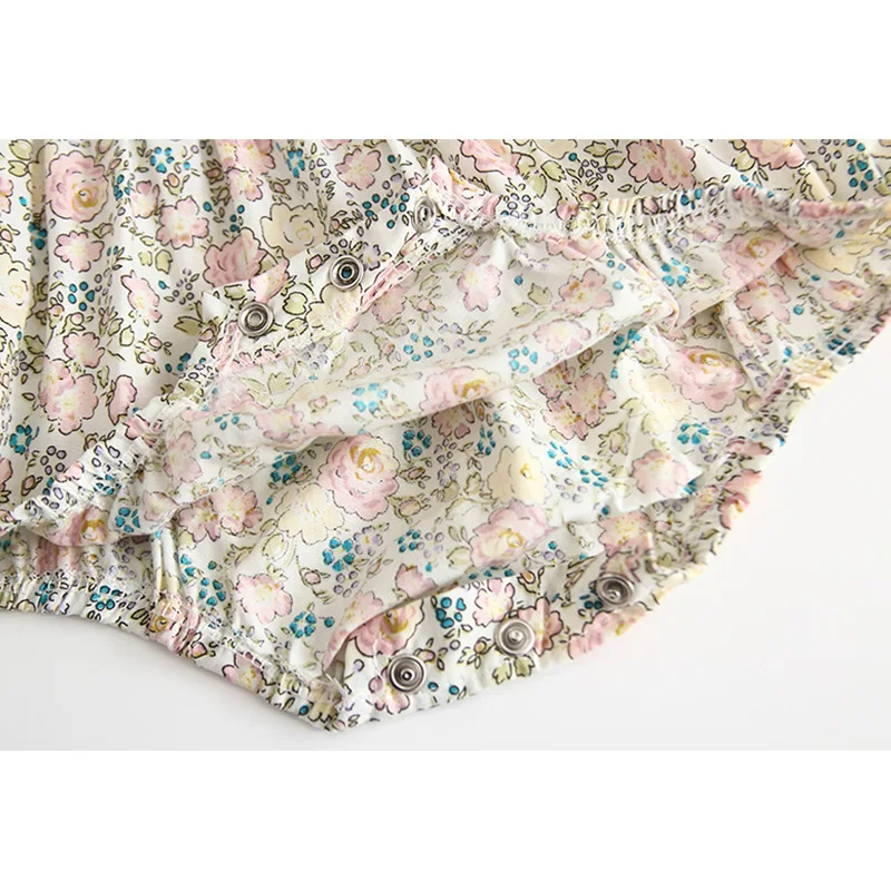 

Infant short sleeve summer floral pattern 100% cotton baby boys rompers printing girls jumpsuit