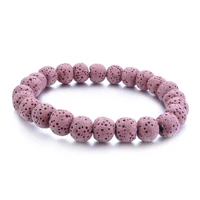 8mm 10mm colourful lava stone beads bracelet diy aromatherapy essential oil diffuser bracelet