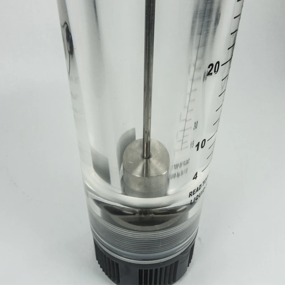 Ротаметр из водного стекла 2 ~ 20 GPM 2.5% точность PP материал соединение жидкости воды