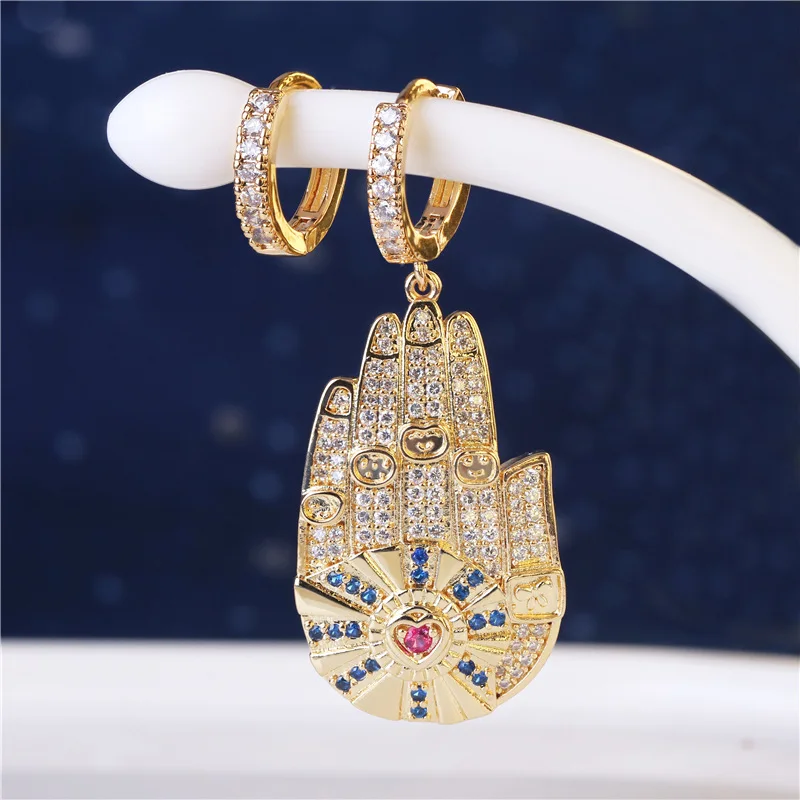 925 стерлингового серебра Асимметричный желтый золотой цвет Хамса рука