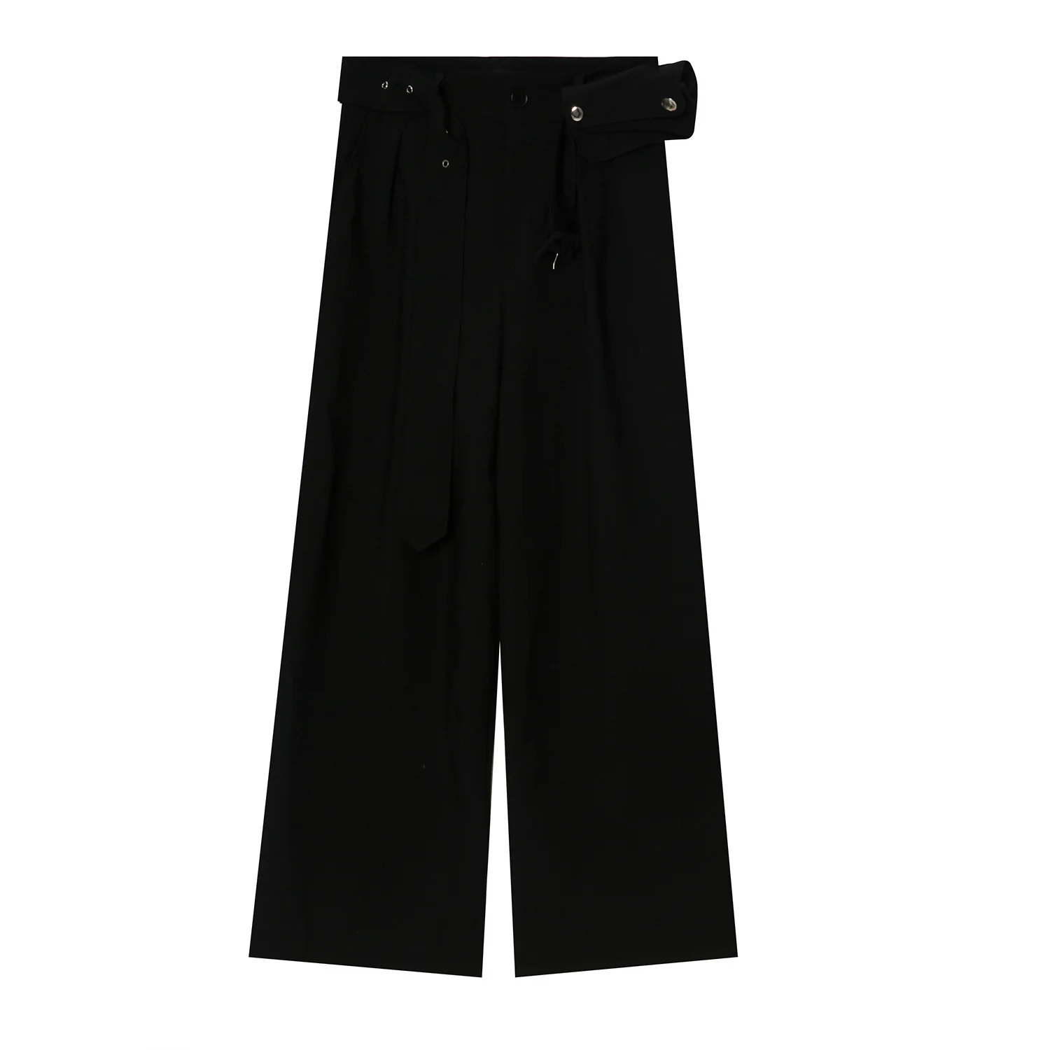 

Men's Clothing Korean Streetwear Design Suit Pants With Belt Bag 2021 Spring Summer New Bandage Wide Leg Trousers 9Y6804