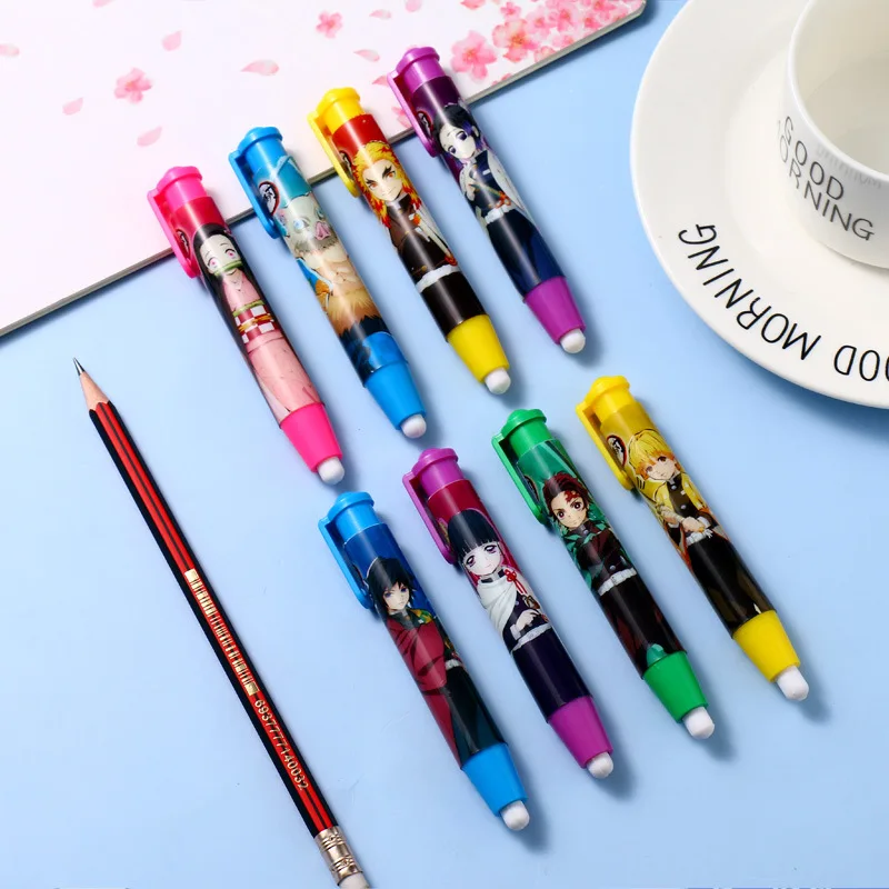 Anime Rubber Demon Slayer Pencil Eraser Cartoon Student Stationery Office School Supplies Press Type Erasers Kochou Shinobu Cute
