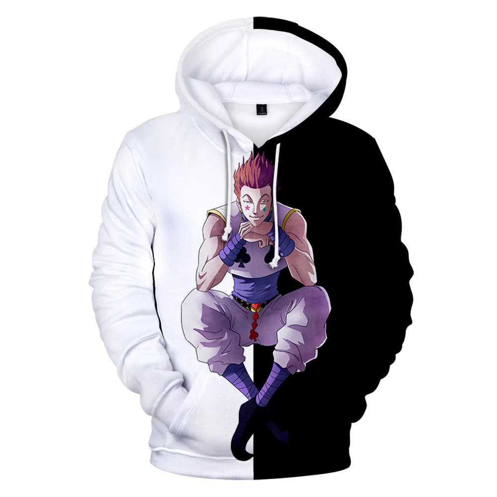 

The Newest 3D Hisoka Hoodies Sweatshirts Men Women Hoodie Fashion Autumn 3D Comic Hisoka Boys Girls Black White Pullovers