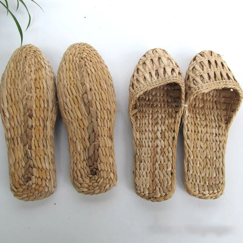 Тапки унисекс плетеные повседневные домашние тапочки пляжная обувь ручная