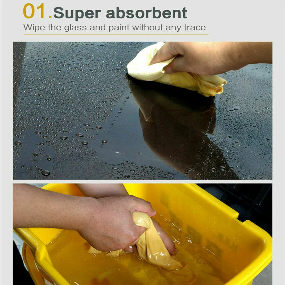 

Car Towel Cleaning Natural Chamois Leather Cloth Suede Thick Accessory