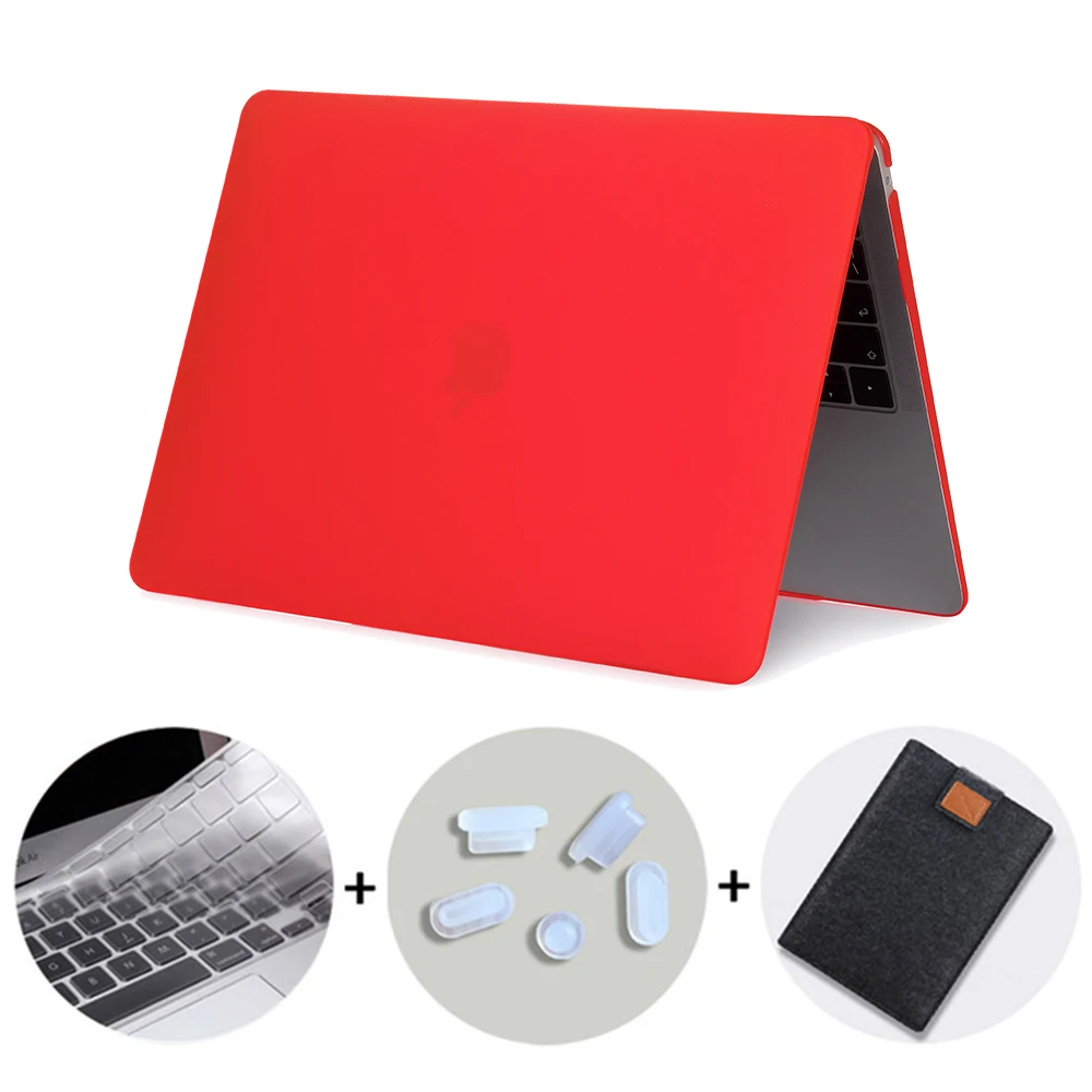 MTT матовая прозрачная чехол для macbook air pro retina 11 12 13 15 крышка для macbook air 13,3 дюйма чехол для ноутбука+ крышка клавиатуры - Цвет: Matte Red