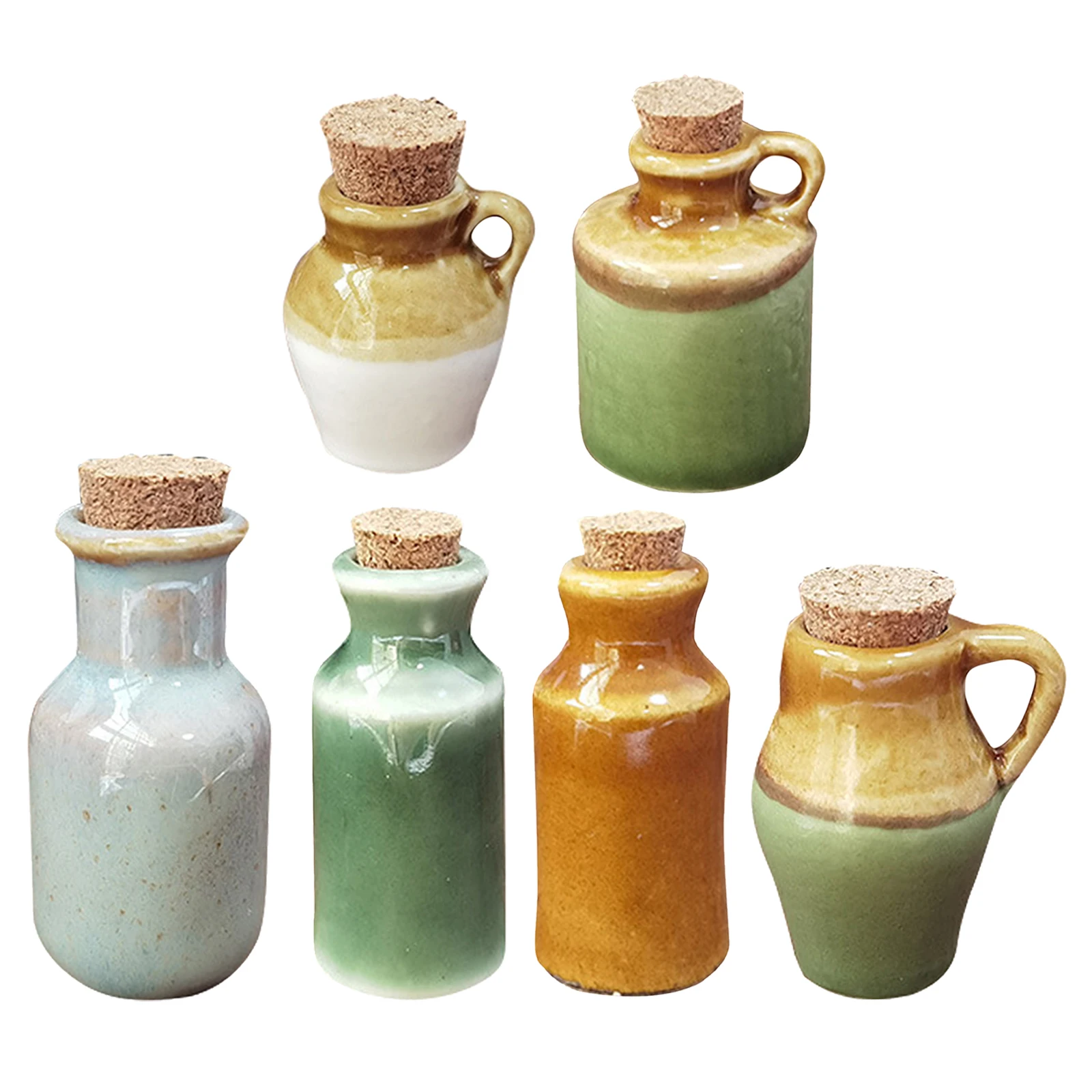 

1/12 Dolls House Miniature Ceramics Pots Seasoning Jar Kitchen Toy Accessory