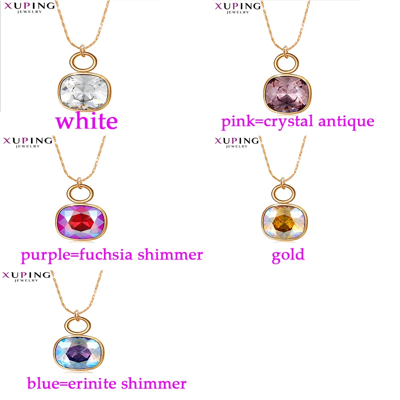 Xuping ювелирные изделия элегантное позолоченное ожерелье с кулоном и кристаллами