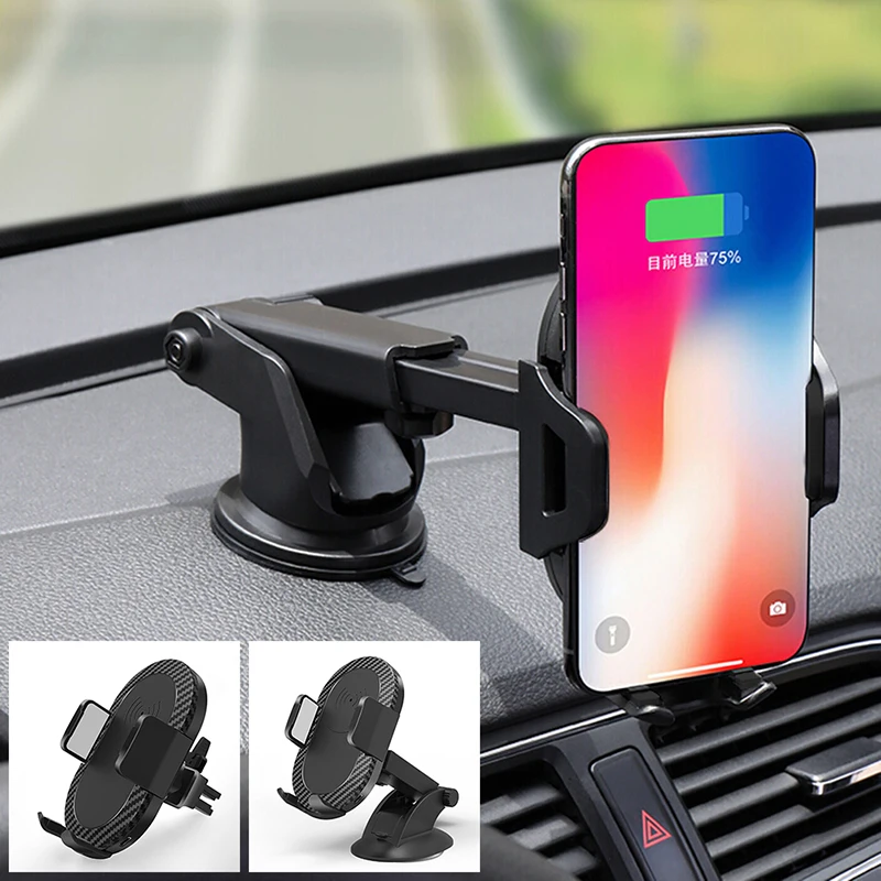 

1pc Car Mount Qi Wireless Charger for Iphone 8/8Plus/X/XR/XS/XS Max Mobile Phone Holder Stand Car Phone Holder