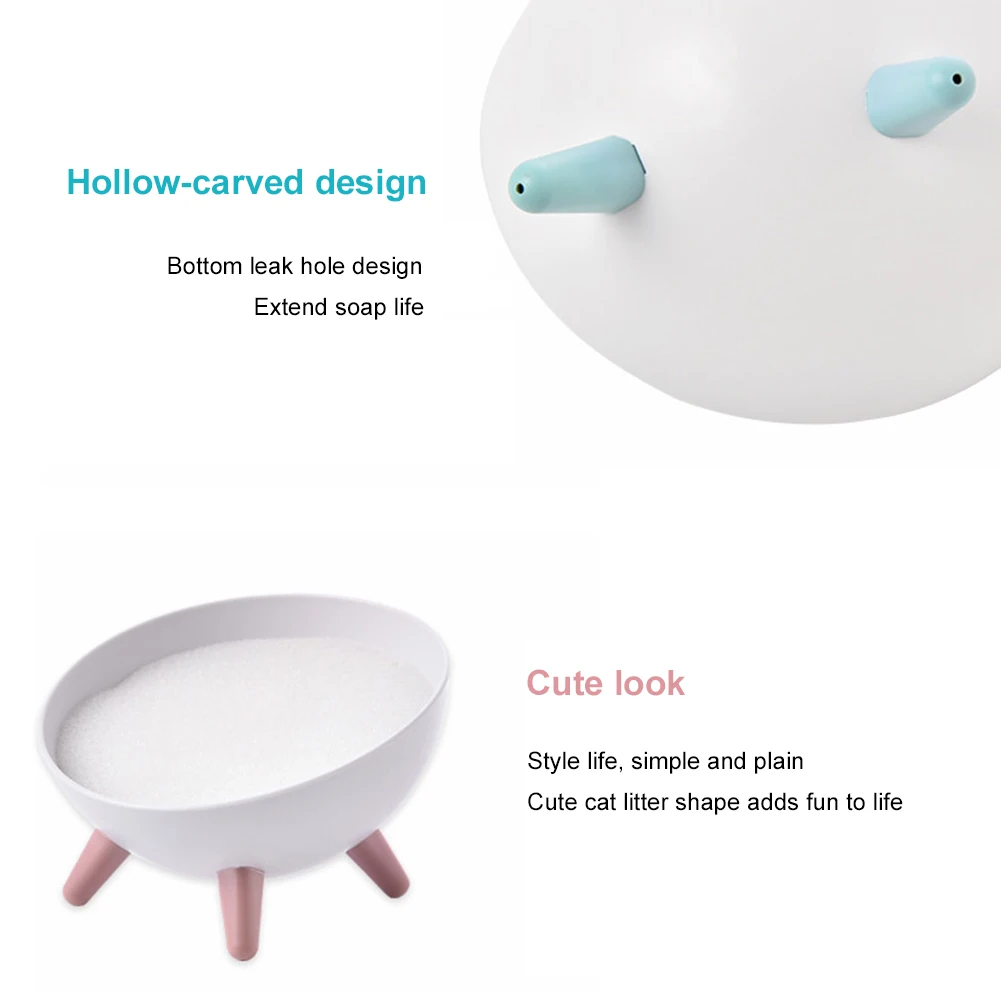 

1PC Cute Hemispherical Sponge Drain Soap Holder Bathroom Soap Dish Toilet Rack Punch-free Drain Soap Box