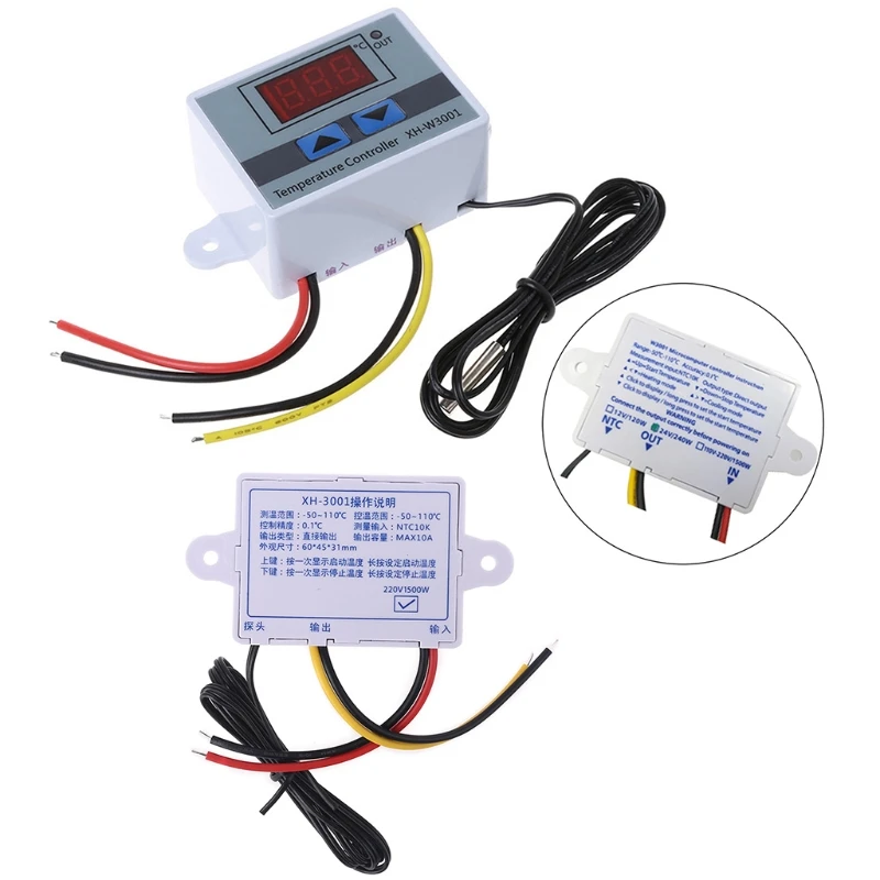 

Q0KF Pet Reptile Thermostat High-precision Temperature Switch Microcomputer Digital Display Hatching Controller 0.1 Degrees