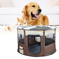 portable folding pet tent dog house cage playpen puppy kennel round fence oxford cloth open mesh cat tent easy operation