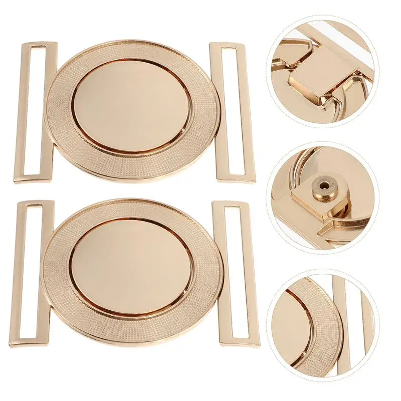 

2 pairs of Zinc Alloy Belt Buckles Interlock Buckles Cloth Decorative Buckles