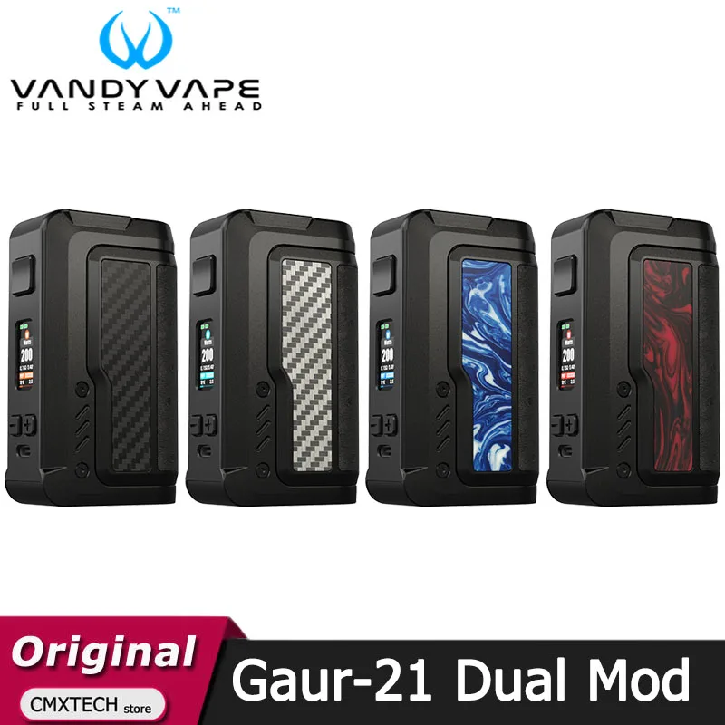 Оригинальная электронная сигарета Vandy Vape Gaur-21 Mod 200W Box MOD Vandyvape Waterproof Gaur 21 Dual 21700 TC