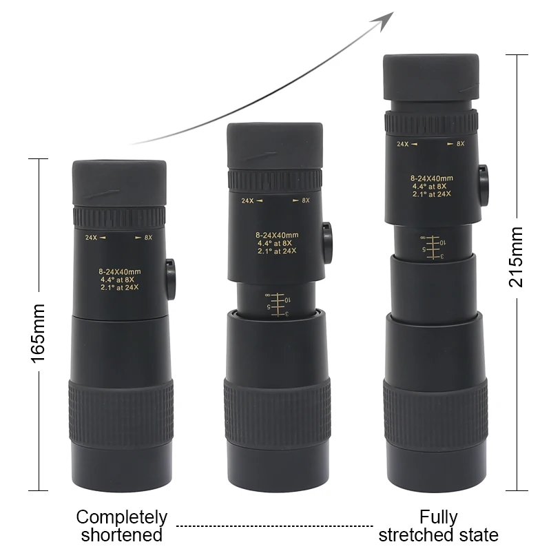 

8-24X40 зум HD телескоп высокого качества оптический телефото объектив BAK7 призма для кемпинга туризма охоты Монокуляр