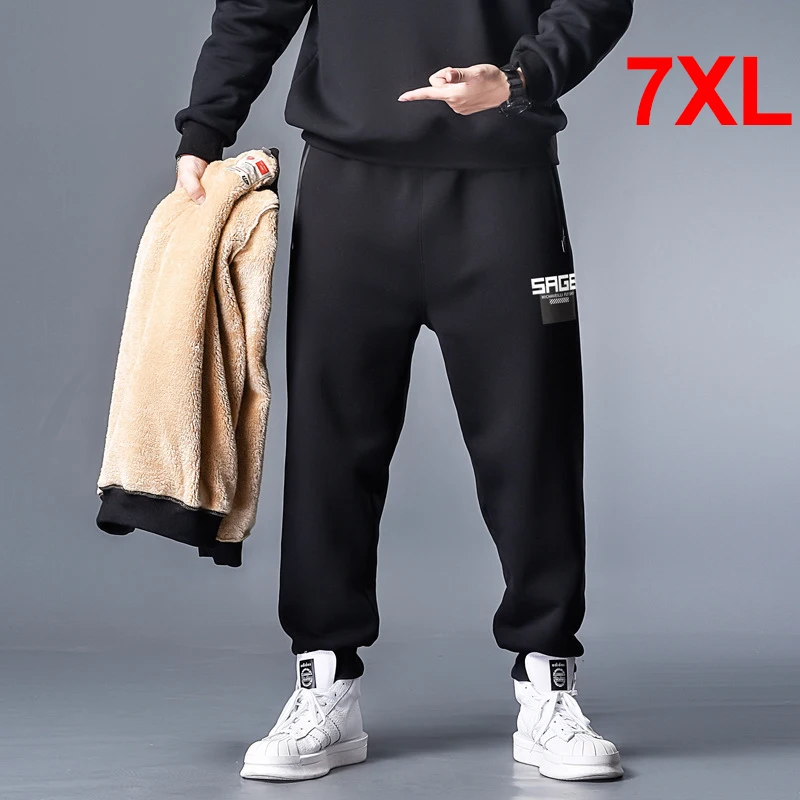 

Штаны мужские зимние, на флисе, размера плюс, 6XL, 7XL, HX583