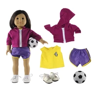 5in1 set doll clothes vestcoatshortsshoesfootball fashion casual wear outfit for 18american doll
