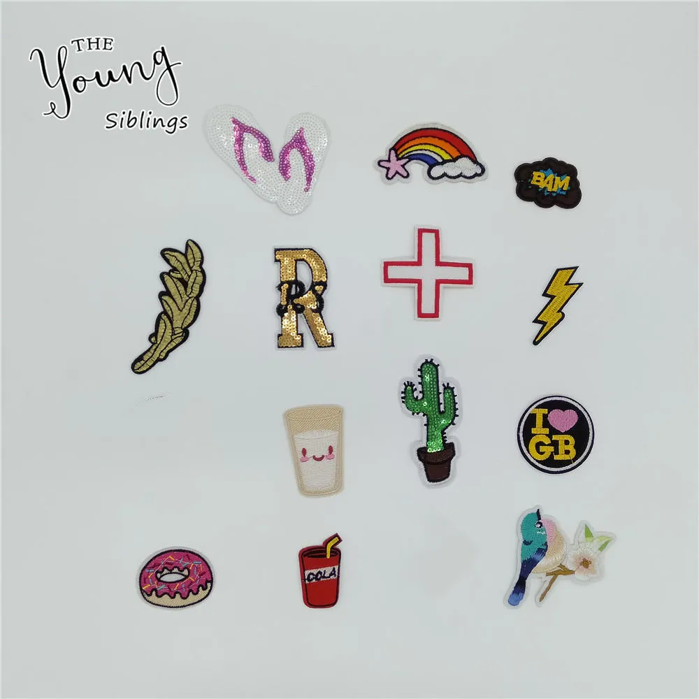 Высококачественные детские термоплавкие клейкие аппликации вышивка нашивки