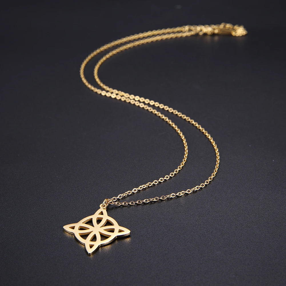 Teamer ведьмы Кельтский Узел чокер из нержавеющей стали колдовство ожерелье для