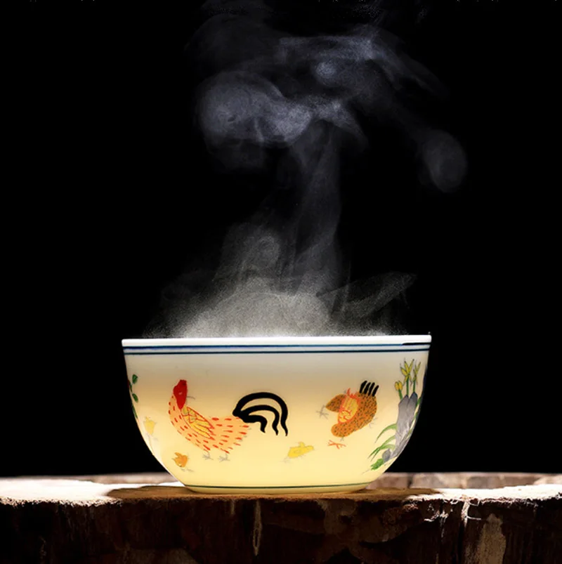 BORREY Chinese Tea Cup Ceramic Kung Fu Set Porcelain Bowl Ming Dynasty Teacup Master Puer Oolong | Дом и сад