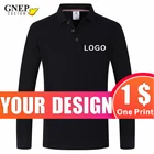 Модные мужские рубашки-поло под заказ, рубашки из 100% хлопка высокого качества с длинным рукавом, одежда, удобные и дышащие комбинезоны GNEP