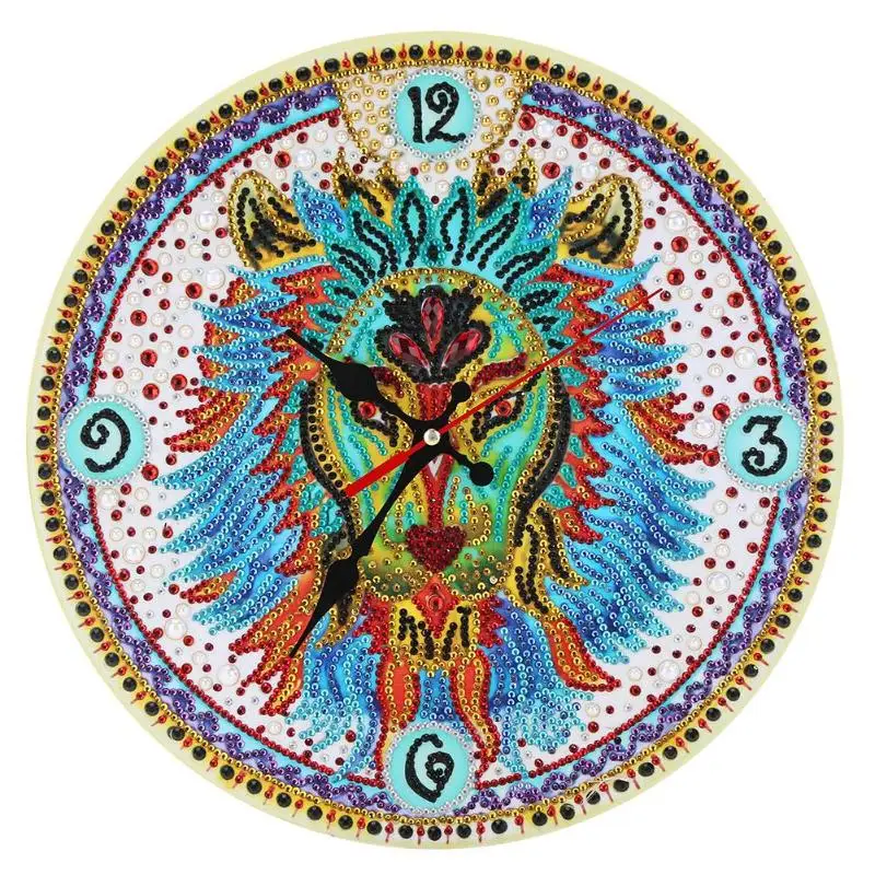 Алмазная картина вышивка крестиком настенные часы сделай сам круглые богемные