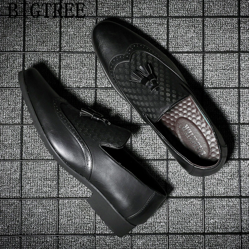 Броги мужские кожаные строгие туфли классические Лоферы свадебные Erkek I Zapatillas De