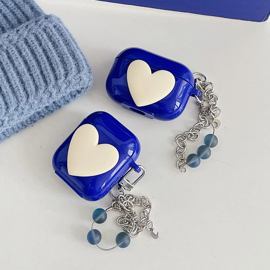 

Милый чехол с цепочкой для Apple AirPods, чехол для AirPods PRO, мягкий чехол для наушников airpods 2 с милым любовным сердцем, чехол для брелока с цепочкой н...